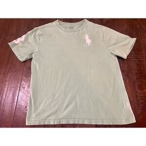 Polo Ralph Lauren Big Pony T-shirt Large (14-16) Sage Green Number On Sleeve